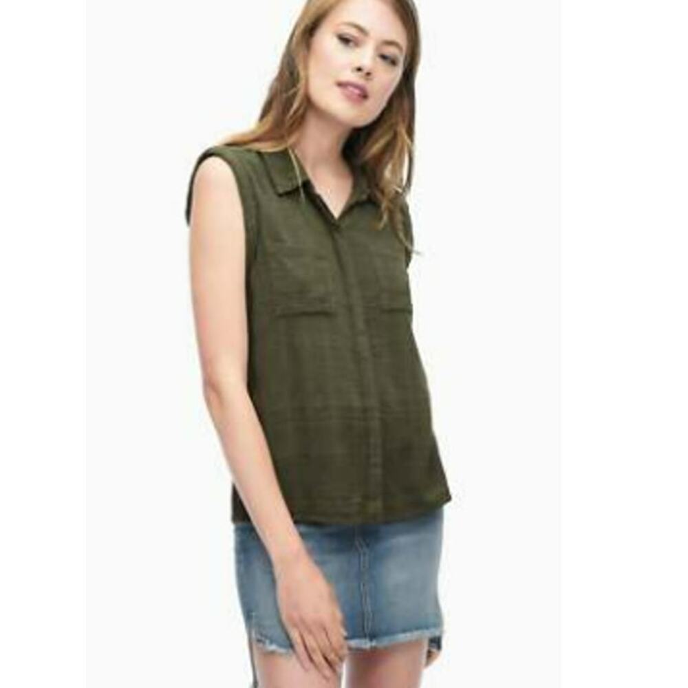 Mudd Dark Green Embroidered Tank Top